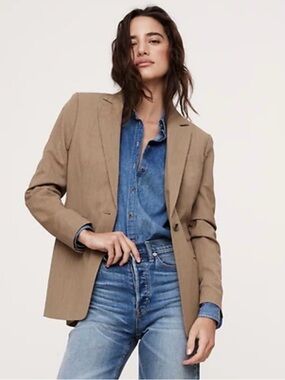 Banana Republic Italian Wool Blazer Heather Camel